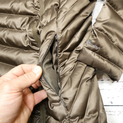 Eddie Bauer Puffer Jacket Womens Large Bronze Brown Asymmetrical Zip Down Fill - Picture 4 of 8