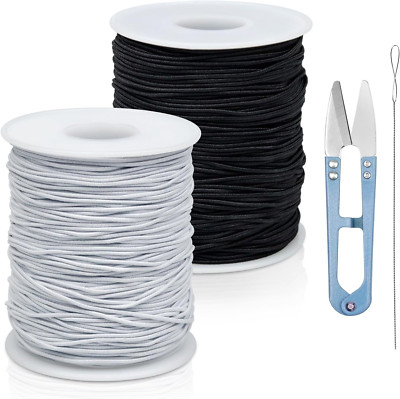 2 Rolls Elastic Bracelet String Total 330 Feet,1.0Mm,1.2Mm,1.5Mm Elastic Beading