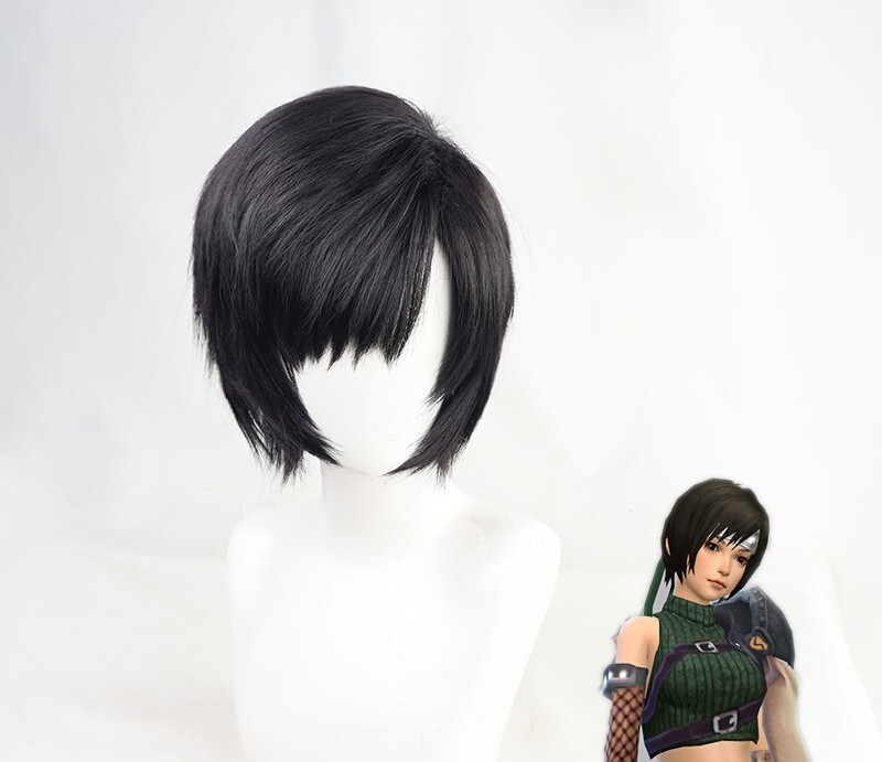 Game Final Fantasy VII Cosplay Yuffie Kisaragi Wig Black Beehive