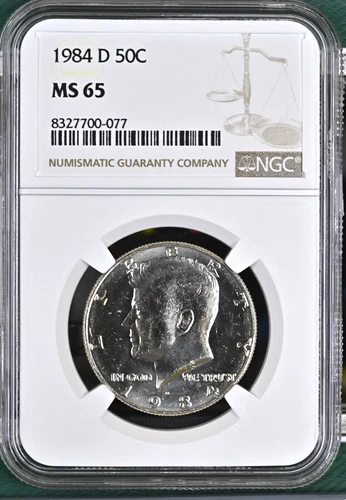 1984-D KENNEDY HALF DOLLAR 50 CENTS NGC MS65 UNC DETAILED COIN #AC