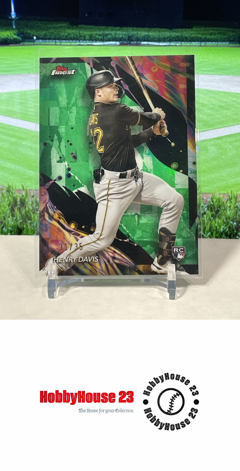 2024 Finest Green Refractor #163 Henry Davis #/35 Pittsburgh Pirates RC JA