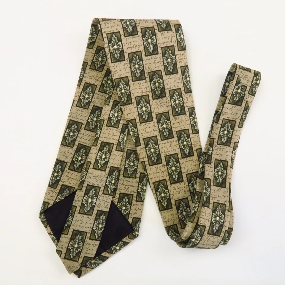 Medallón decorativo vintage estructura escritura foulard verde tostado 56"x4" clásico Foto 4 de 4