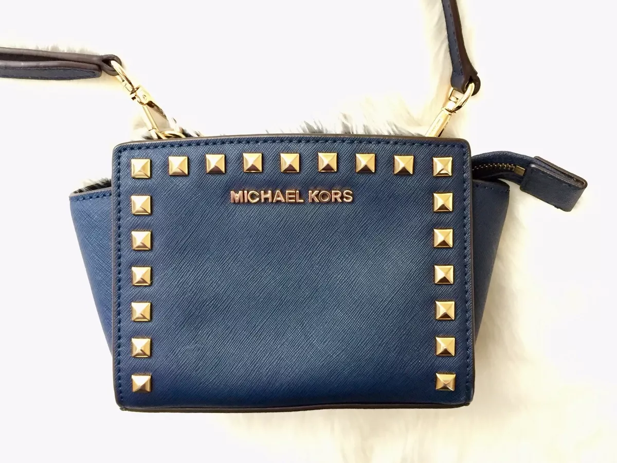 Michael Michael Kors Selma navy saffiano messenger crossbody bag