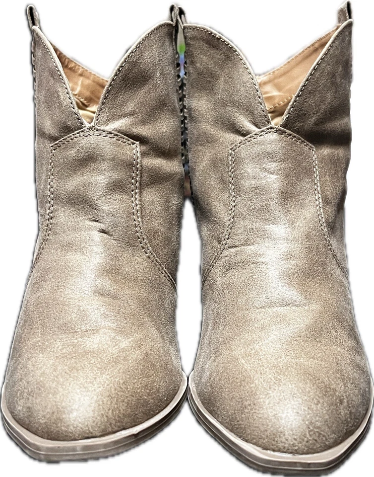 Botas de cuero Qupid Western para mujer talla US 8.5 UK 6.5 tostadas/marrones tacón de 2.5" Foto 2 de 4