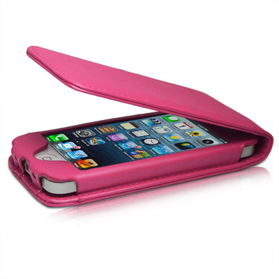 HOT PINK FLIP CREDIT CARD SOFT PU LEATHER CASE COVER APPLE IPHONE 5 5S