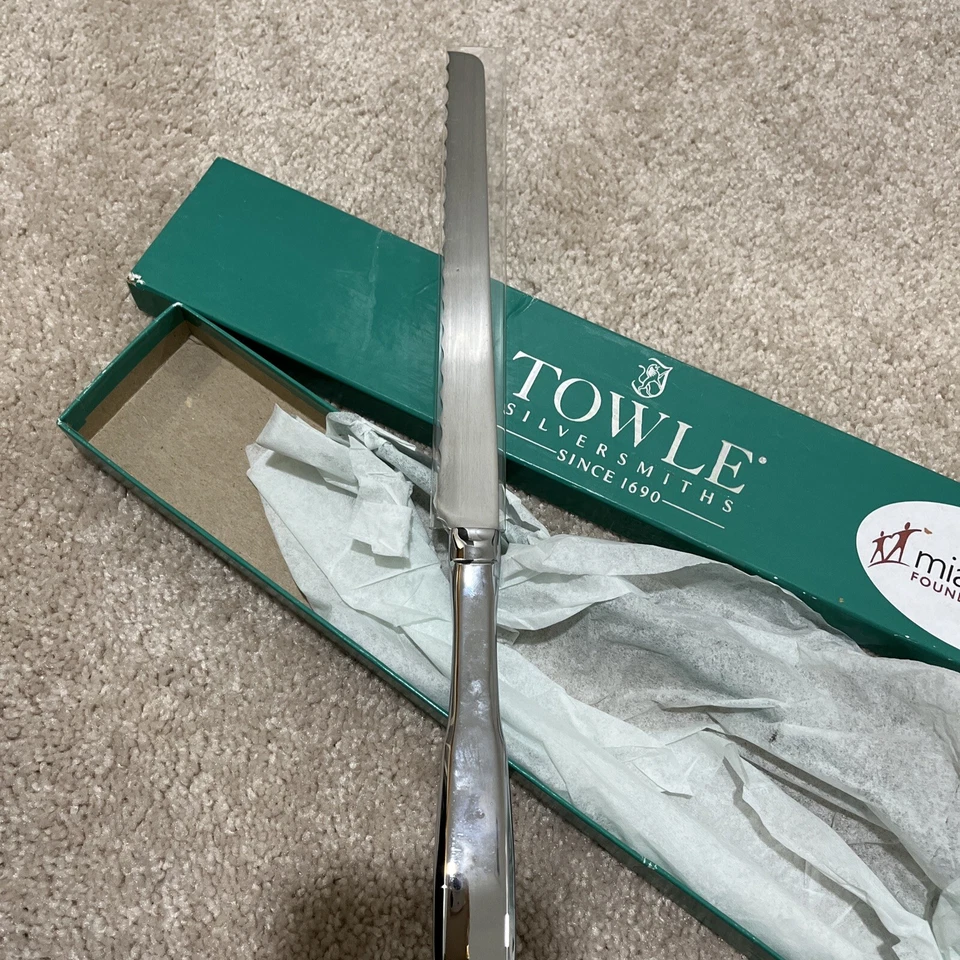 Cuchillo con mango de plata de ley flautas de una toalla usado en excelente estado 8,75 pulgadas Foto 3 de 3