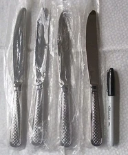 New~4 Fortessa 18/10 Stainless Steel Flatware Imperial Solid Handle Table Knife