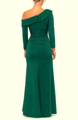 xscape green one shoulder dress Emerald-Zucchini Green Solid Premium Wool Rich Tuxedo-Suit for Men. US60 / UK60 / EU70 / 5XL / US38 / EU54 / XXL main image 0