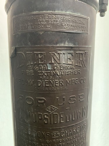 Fire Extinguisher No A-603240 Diener Copper Brass Can Ship to YOU!