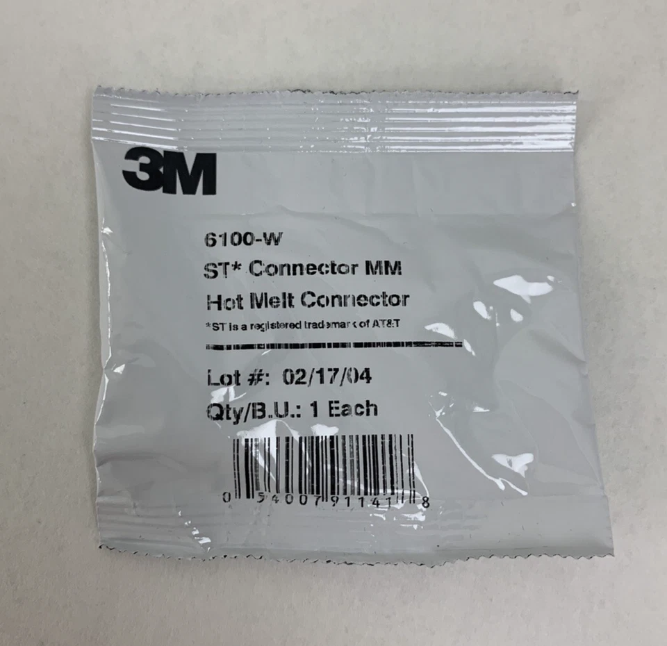 Conector de fibra recubierto Hot Melt ST MM 3M 6100-W nuevo lote de 35 Foto 2 de 4