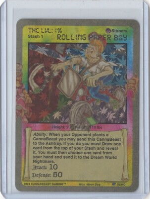 CannaBeast TCG Going Digital Rolling Paper Boy Holo Demo Card CCG Moon Dog
