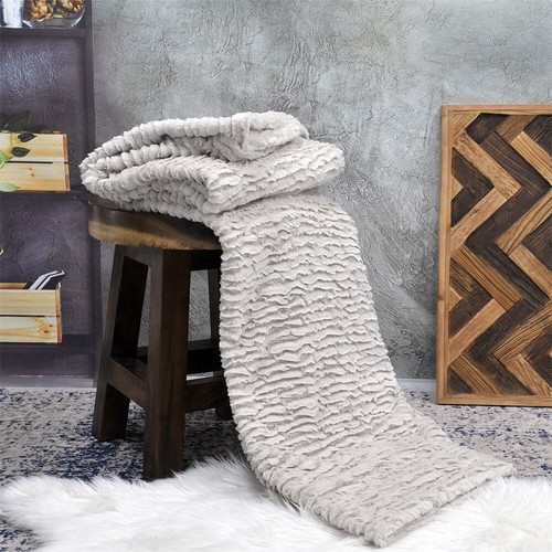 Colleen Air Brushed Faux Fur Throw Blanket Super Soft Warm for Couch Home Décor - Picture 64 of 97