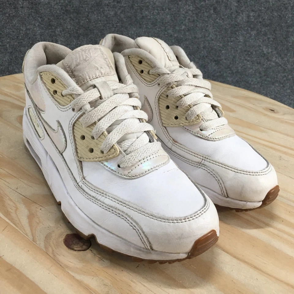 Nike Shoes Youth 6 Air Max 90 Mid Chunky Sneakers White Lace Up Low 897987-101 - Image 3 of 4