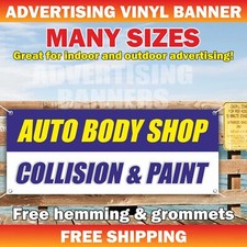 Auto Body Shop Collision Paint Advertising Banner Vinyl Mesh Sign Flag Service