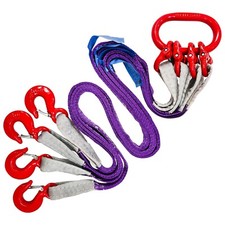 Four Leg Bridle Web Sling 5ft 6600lbs Lifting Slings with G80 Grab Hooks