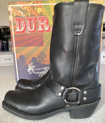 DURANGO Harness Motorcycle Boots RD510 Black Leather Square Toe Womens 9.5M
