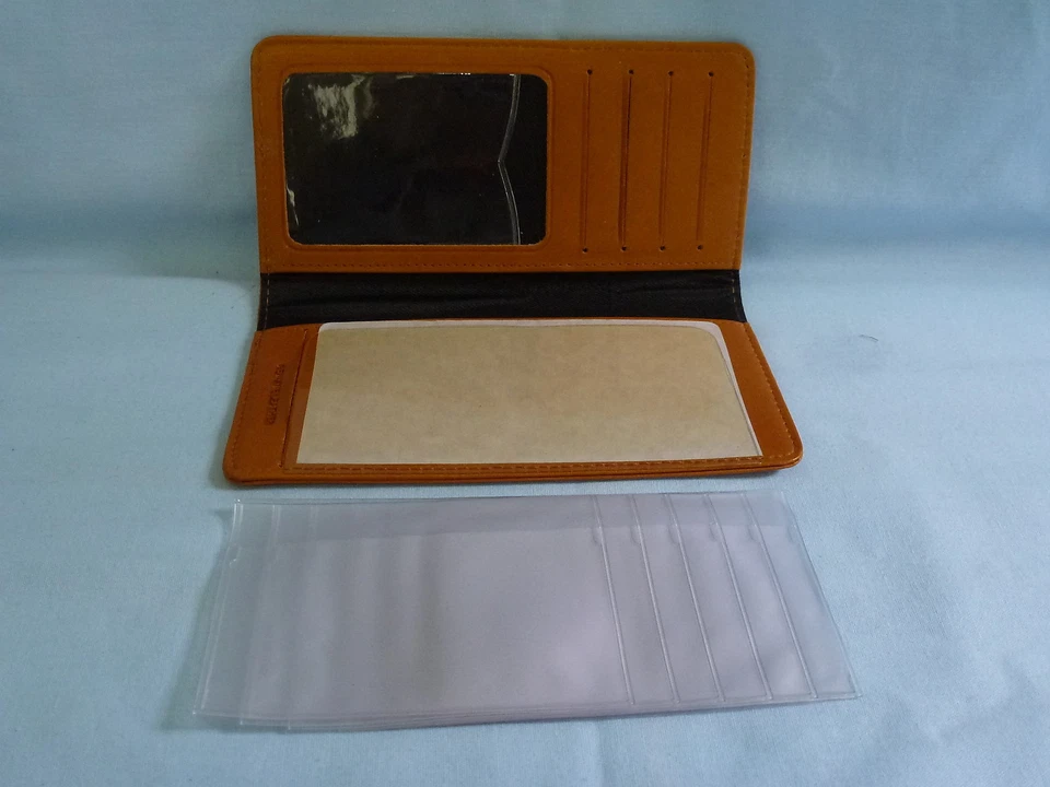 LOS ANGELES ANGELS of ANAHEIM   Leather Checkbook    NEW    tan + - Image 3 of 4
