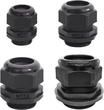 Cable Glands-PENGLIN 10PCS NPT Nylon Glands Combo (10Pack), BLACK 