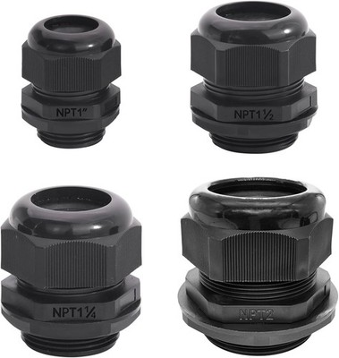 Cable Glands-PENGLIN 10PCS NPT Nylon Glands Combo (10Pack), BLACK 