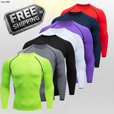 Men Compression Shirt Long Sleeve Quick Dry Fitness Gym Running T-Shirt Rashgard