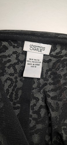 Charming Charlie Womens Junior Medium Sequin Cropped Black Blazer Vintage Y2K - Picture 4 of 8