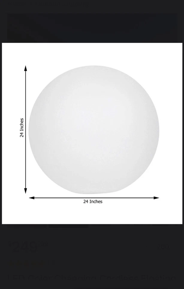 Bola de luz flotante inalámbrica LED que cambia de color para piscina Foto 2 de 4