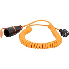 Unitec BQ-Verlängerungskabel Außen 5 Meter H07BQ-F 3G1,5, Spiralkabel