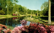 Postcard lagoon at Beauvoir Jefferson Davis shrine, Biloxi, Mississippi
