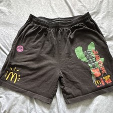 Cactus Jack x McDonald's Men's Black Cotton Sweat Shorts Drawstring Pockets