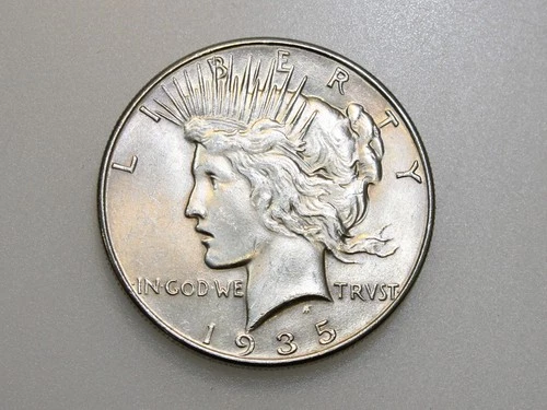 1935 $1 PEACE SILVER ONE DOLLAR CH/GEM BU