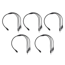 5Pack 1:3 DC Power Splitter Cable Cord 1 Female to 3 Male 5.5x2.1mm 12V Port