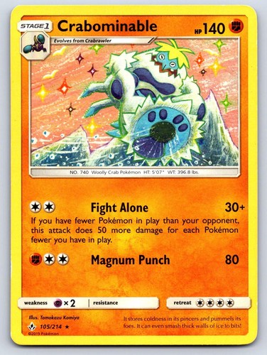 Tomokazu Komiya Crabominable 105/214 Rare Unbroken Bonds Near Mint