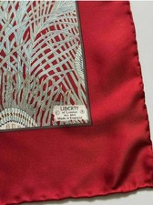 Liberty of London Vintage Silk Scarf Hera Peacock Feather Red Made in England