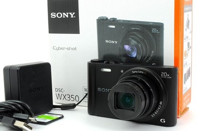 [MINT] SONY Cyber-shot DSC-WX350 Black Digital Camera English OK!! 2016