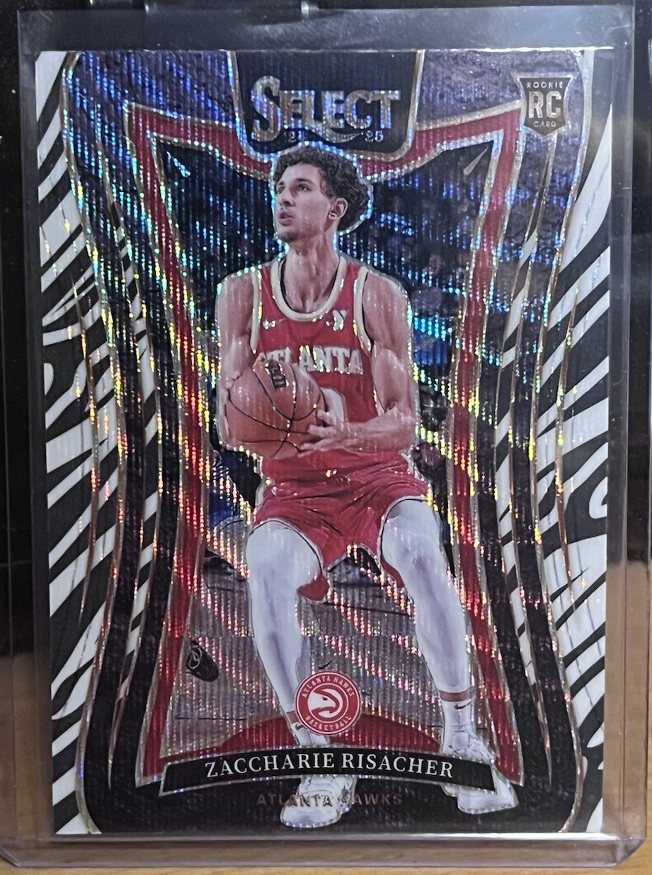 Zaccharie Risacher - 2024-25 Select - Mezzanine Level Zebra Prizm RC #379 Hawks