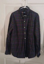 Chaps Men's LS Blue Plaid Button Up Dress Shirt Sz XXL