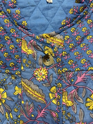 Anthropologie DRA Los Angeles Quilted Jacket Sz M Blue Floral Cottagecore NWOT - Picture 6 of 17