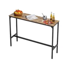 VEVOR Bar Table,Sturdy Metal Frame High Top Pub Table,Narrow Long Kitchen Dining