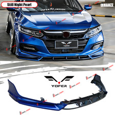 For 2018-2020 Accord Yofer Still Night Pearl Jdm Front Bumper Lip Splitter Kit