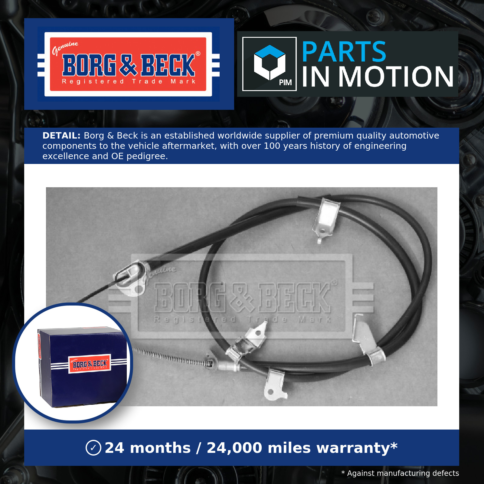Handbrake Cable fits TOYOTA RAV4 2.0 Rear Left 07 to 09 Hand Brake Parking B&B