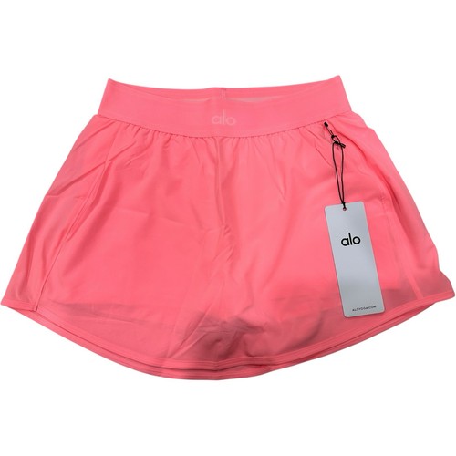 NWT Alo Yoga Match Point Tennis Skirt in Neon Bubblegum Size Medium in hand - Picture 2 of 9