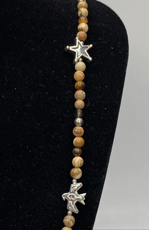 Ожерелье с западной подвеской из чистого серебра с тигровым глазом и яшмой Carolyn Pollack - Изображение 4 из 4