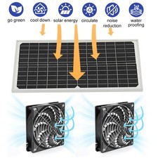 30W Solar Powered Fan Solar Chicken Coop Fan Waterproof Ventilation Exhaust Fan