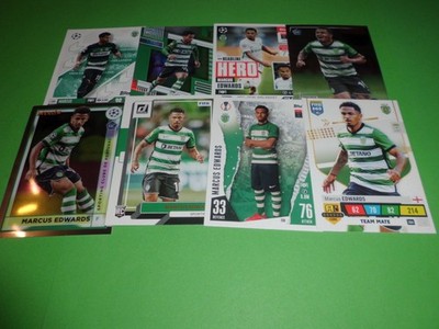 Panini/Topps Fussball International Marcus Edwards 8 verschiedene Karten