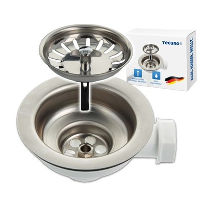 tecuro Spülen-Siebkorbventil Ø 114 mm (3 1/2'') x Abgang seitlich 1 Zoll (Ø 25 mm