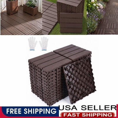 25/50/75/100 PACK Deck Patio Tile Interlocking Plastic Flooring Pavers 12x12''