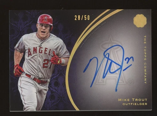 2016 Topps The Mint Mike Trout Angels On Card AUTO 28/50