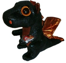 Ty Beanie Boos - MERLIN the Black Dragon Medium 9" NEW MWMTs Plush Stuffed Toy