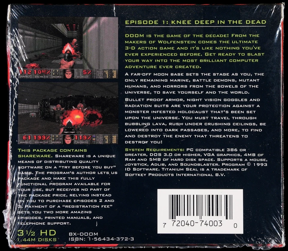 Doom: Shareware Version, WATA 9.4 A++ / ~VGA 90+ GOLD - Image 4 of 4