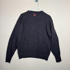 Vintage Nordstrom 100 Scottish Shetland Wool Crew Neck Sweater Brown Large VTG